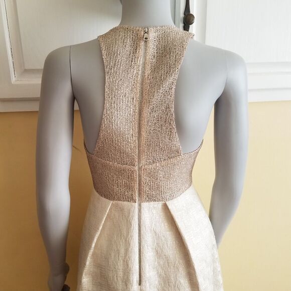 PHOEBE Couture Shimmer Fit Flare Dress - Picture 3 of 8